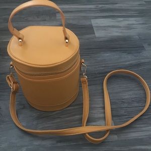 Mustard yellow bucket bag